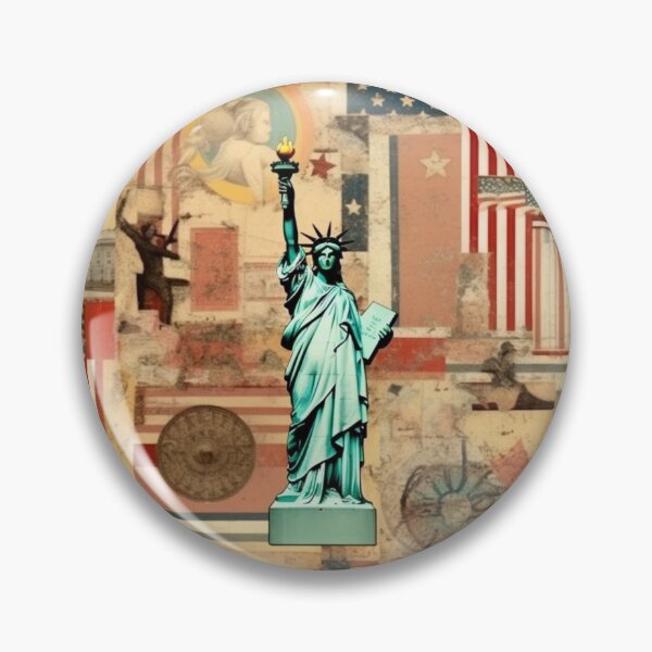 Item preview, America Retro Vintage Patchwork of Americana Pattern Collage designed and sold by BrandonArtWorld.