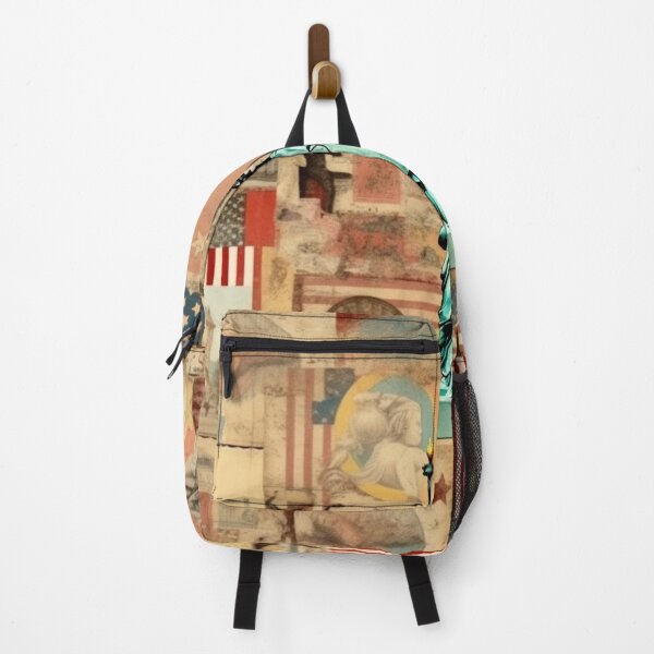 Item preview, America Retro Vintage Patchwork of Americana Pattern Collage designed and sold by BrandonArtWorld.