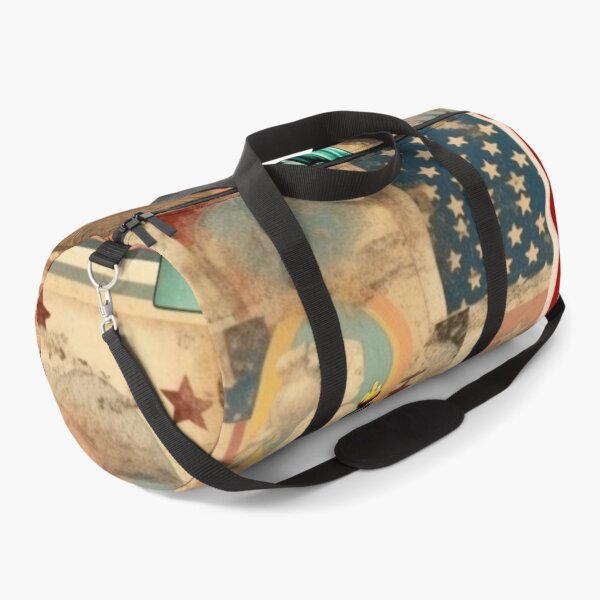 Item preview, America Retro Vintage Patchwork of Americana Pattern Collage designed and sold by BrandonArtWorld.