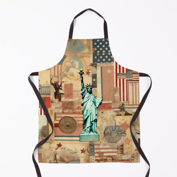 Item preview, America Retro Vintage Patchwork of Americana Pattern Collage designed and sold by BrandonArtWorld.