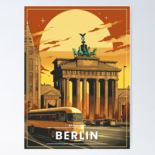 Berlin Germany Vintage City Poster