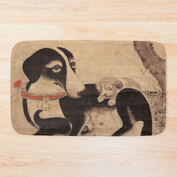 Item preview, Korean Painting Minhwa Mother Dog and Puppies designed and sold by tangerinemars.