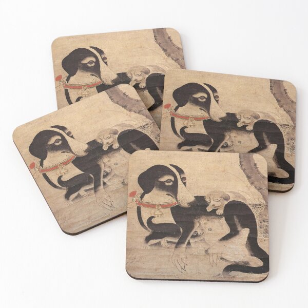 Item preview, Korean Painting Minhwa Mother Dog and Puppies designed and sold by tangerinemars.