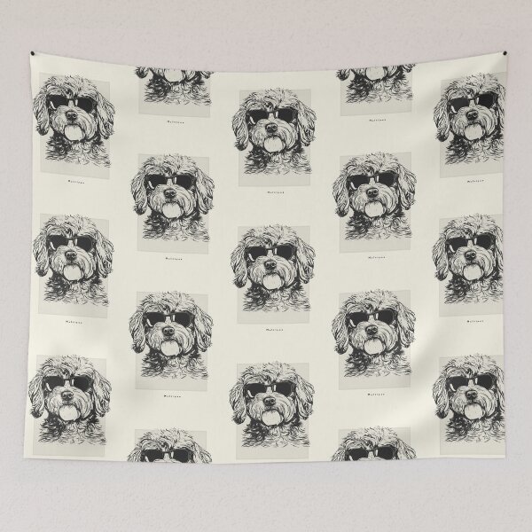 Item preview, Maltipoo Digital Sketch Drawing Illustration designed and sold by rafaeltto.
