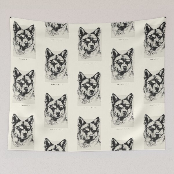 Item preview, Norwegian Buhund Digital Sketch Drawing Illustration designed and sold by rafaeltto.