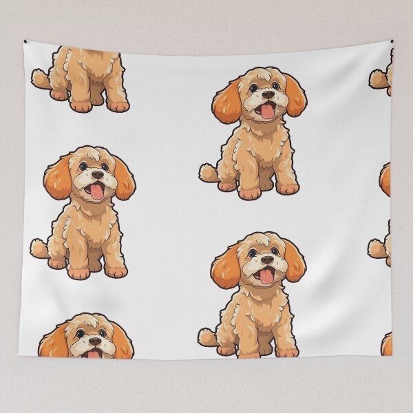 Item preview, Cute Fluffy Cartoon Brown Cockapoo Design for Dog Lovers designed and sold by Stickerpets.