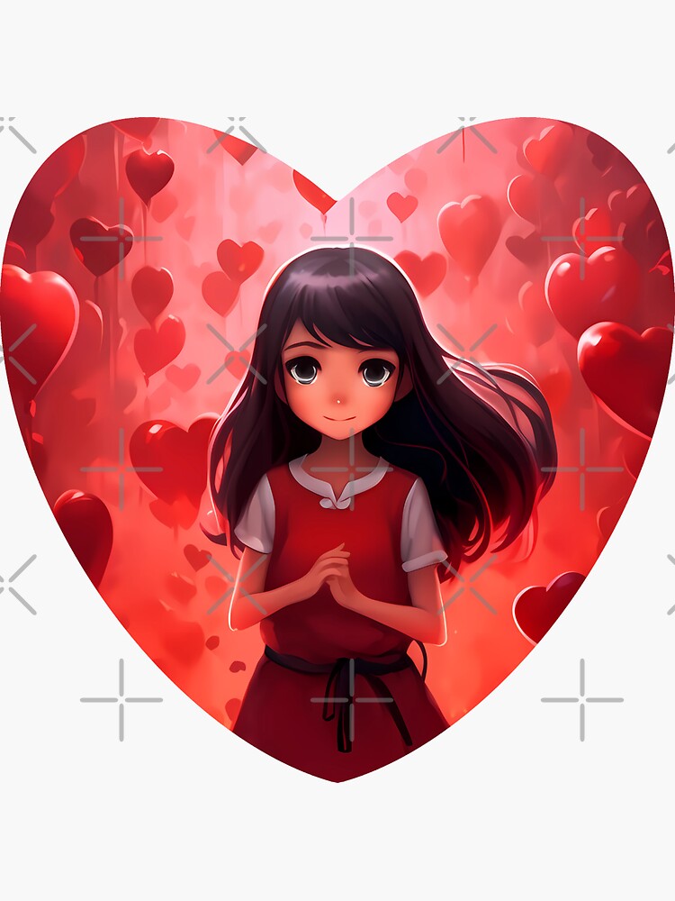 Premium Vector  Anime girl with heart