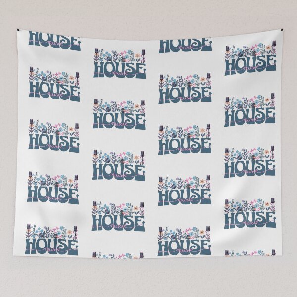 Item preview, HOUSE MUSIC  - In Full Bloom (slate/pink/orange) designed and sold by Discothreadz.