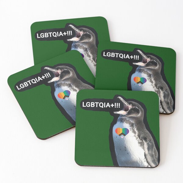 Artikelvorschau, Dark Green #014606 Galapagos Penguin screams LGBTQIA+ entworfen und verkauft von SBPenguins.
