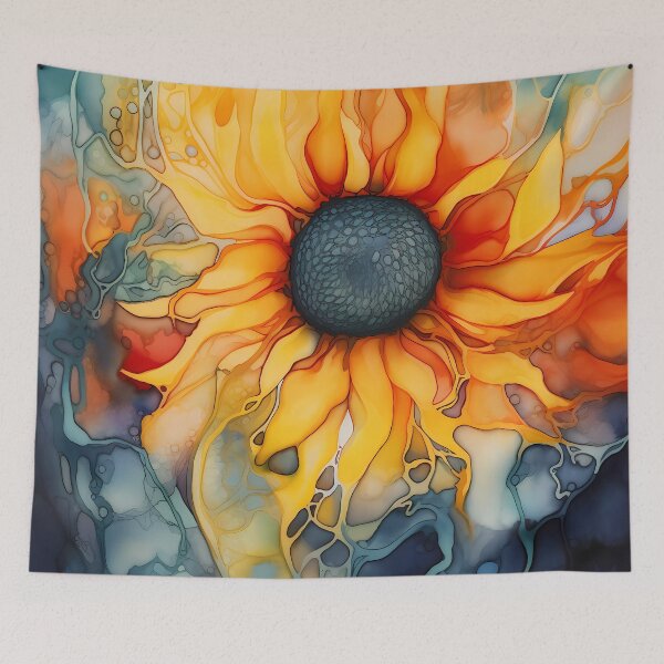 Item preview, Cheerful Sunflower watercolor  designed and sold by ZombiOctopi.