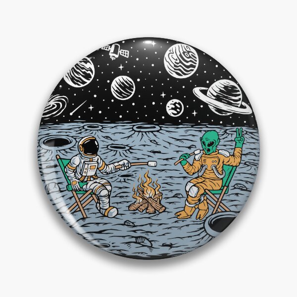 Item preview, Astronaut and alien burning marshmallows designed and sold by Acim0.
