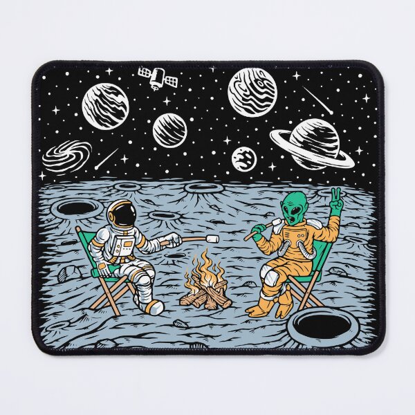 Item preview, Astronaut and alien burning marshmallows designed and sold by Acim0.