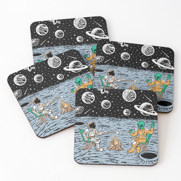Item preview, Astronaut and alien burning marshmallows designed and sold by Acim0.