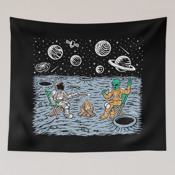 Item preview, Astronaut and alien burning marshmallows designed and sold by Acim0.