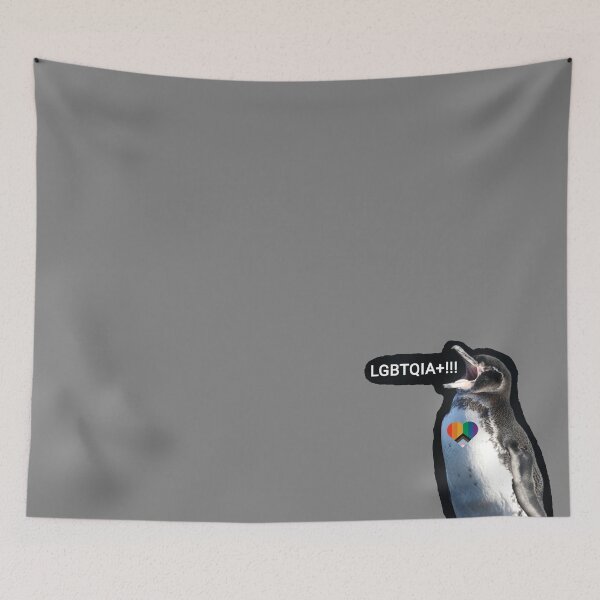 Artikelvorschau, Grey #808080 Galapagos Penguin screams LGBTQIA+ entworfen und verkauft von SBPenguins.