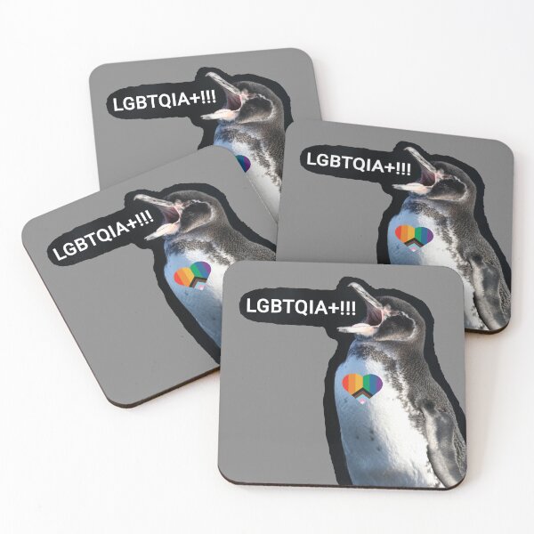 Artikelvorschau, Grey #808080 Galapagos Penguin screams LGBTQIA+ entworfen und verkauft von SBPenguins.