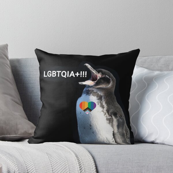 Artikelvorschau, Black background Galapagos Penguin screams LGBTQIA+ entworfen und verkauft von SBPenguins.