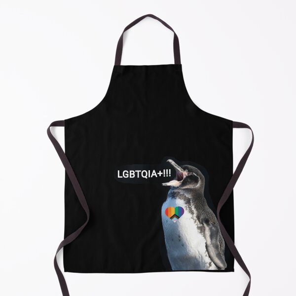 Artikelvorschau, Black background Galapagos Penguin screams LGBTQIA+ entworfen und verkauft von SBPenguins.