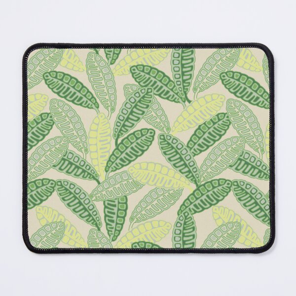 Item preview, CALATHEAS Hawaiian Tropical Botanical Plants Mid-Century Graphic Leaves Pattern in Green Mint Light Yellow on Cream - UnBlink Studio by Jackie Tahara designed and sold by Jackie Tahara of UnBlink Studio.
