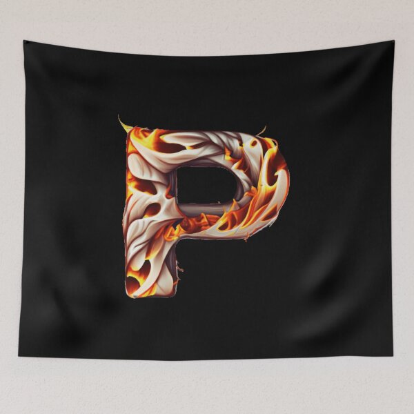 Item preview, Letter < P > Fire Style designed and sold by ImgByLili.