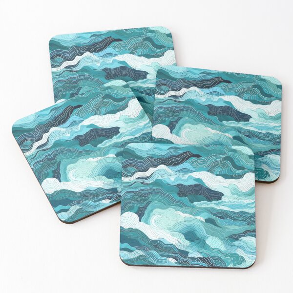 Item preview, Abstract Swirly Blue Ocean Waves Pattern designed and sold by TheArtMage.