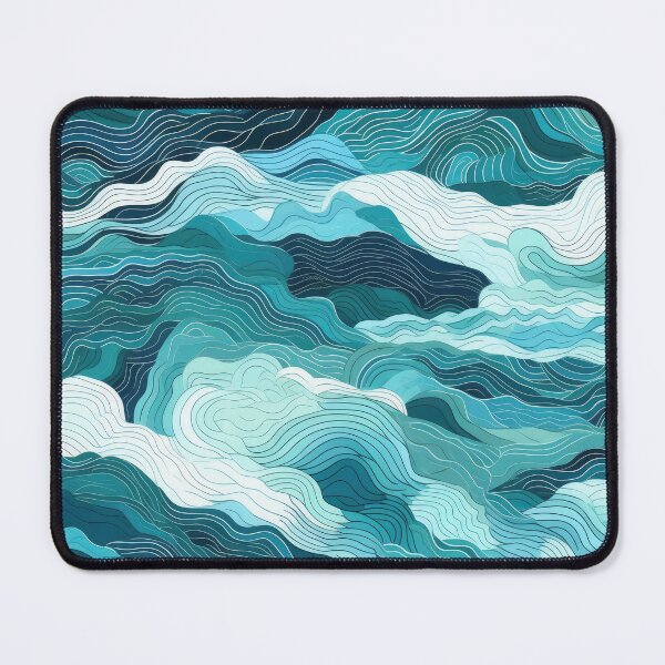 Item preview, Abstract Swirly Blue Ocean Waves Pattern designed and sold by TheArtMage.