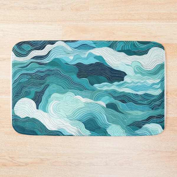 Item preview, Abstract Swirly Blue Ocean Waves Pattern designed and sold by TheArtMage.