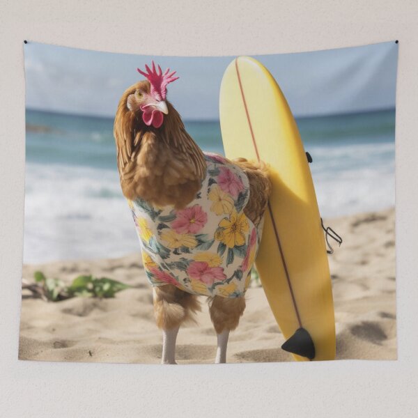 Item preview, Summer Surfing Chicken designed and sold by AbsudlyEpicAI.