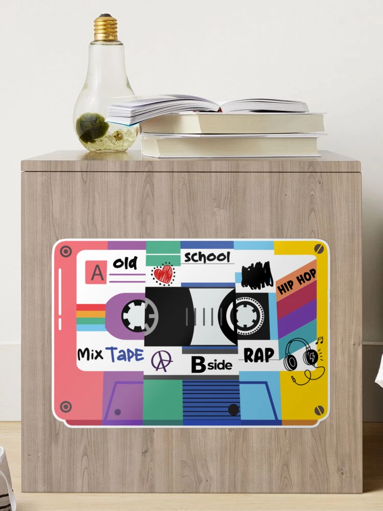 Old School Hip Hop 90s Rap Mixtape Cassette Tape Graphic Sticker for Sale  by AugustBrees