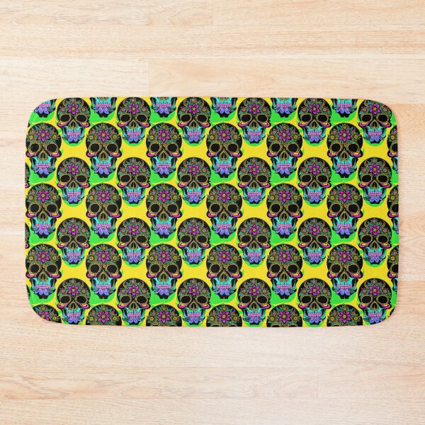 Item preview, DMT Trippy Skulls and Flowers Pattern - Yellow Background designed and sold by Aaron2610.