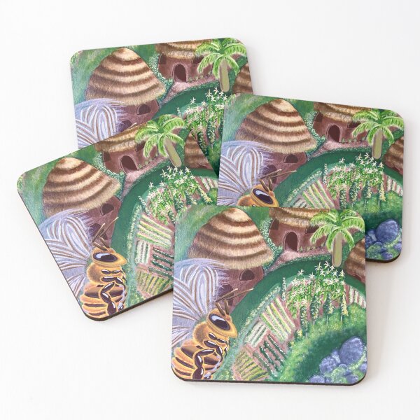 Item preview, Bee Flies Over Jungle River - Mural Art  designed and sold by Jillianamatt.