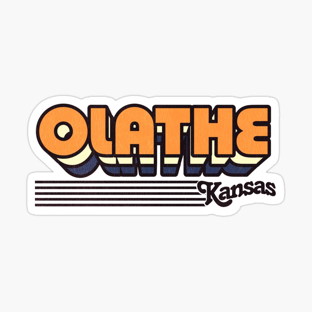 Olathe, Kansas | Retro Stripes Sticker
