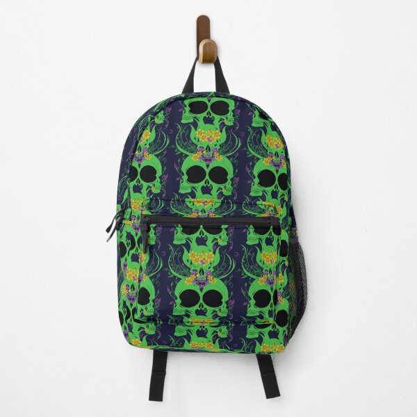 Item preview, Surreal DMT Trippy Skulls and Flowers Green Pattern designed and sold by Aaron2610.