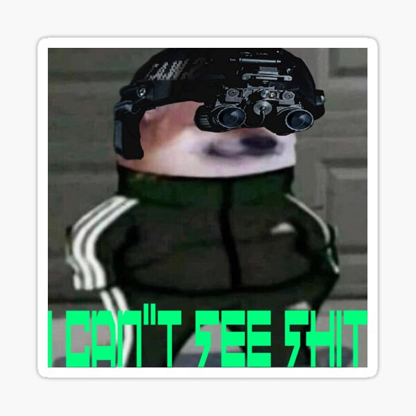 Vista previa del artículo con la obra «Chándal Slav Doge con NVG Visión nocturna, no puedo ver», diseñado y vendido por MauserArts.