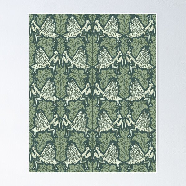 Eat, Prey, Love Praying Mantis Pattern Poster