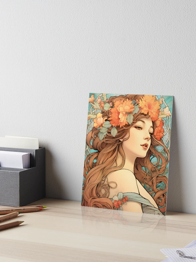 Spirit of Spring Alphonse Mucha Style Illustration 
