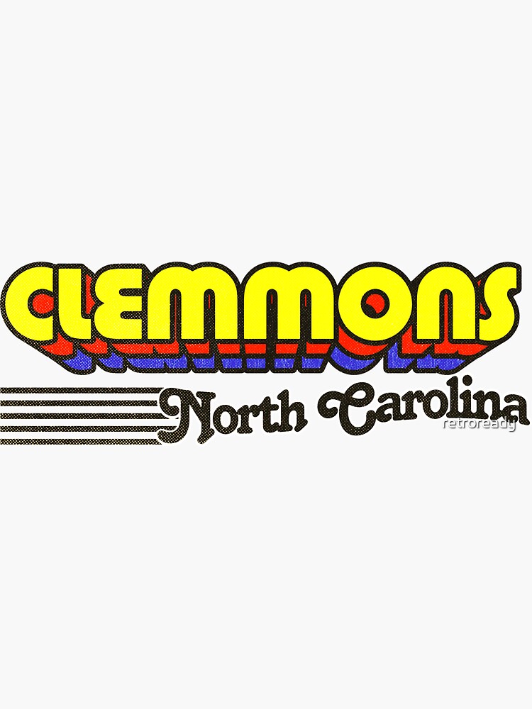 "Clemmons, North Carolina Retro Stripes" Sticker for Sale by