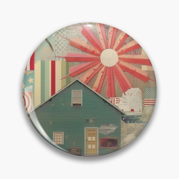 Item preview, America Retro Vintage Patchwork of Americana Pattern Collage designed and sold by BrandonArtWorld.