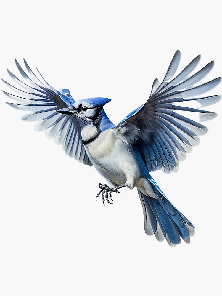Black and White Blue Jay Sticker for Sale by Pencil-Art