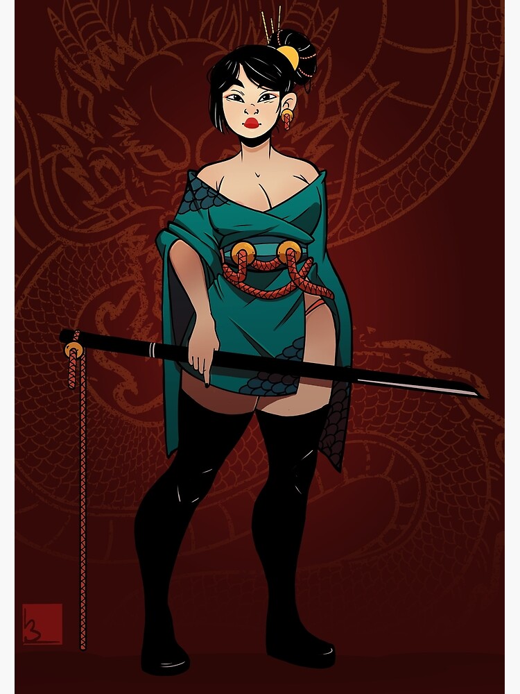 Samurai Girl Greeting Card By Biancaburzotta Redbubble Samurai Girl Greeting Card By Biancaburzotta Redbubble