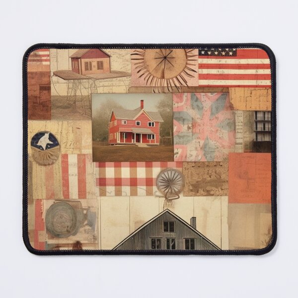 Item preview, America Retro Vintage Patchwork of Americana Pattern Collage designed and sold by BrandonArtWorld.