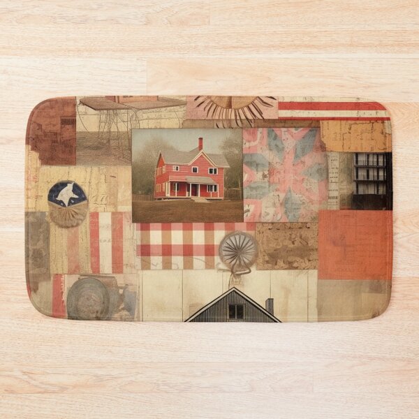 Item preview, America Retro Vintage Patchwork of Americana Pattern Collage designed and sold by BrandonArtWorld.