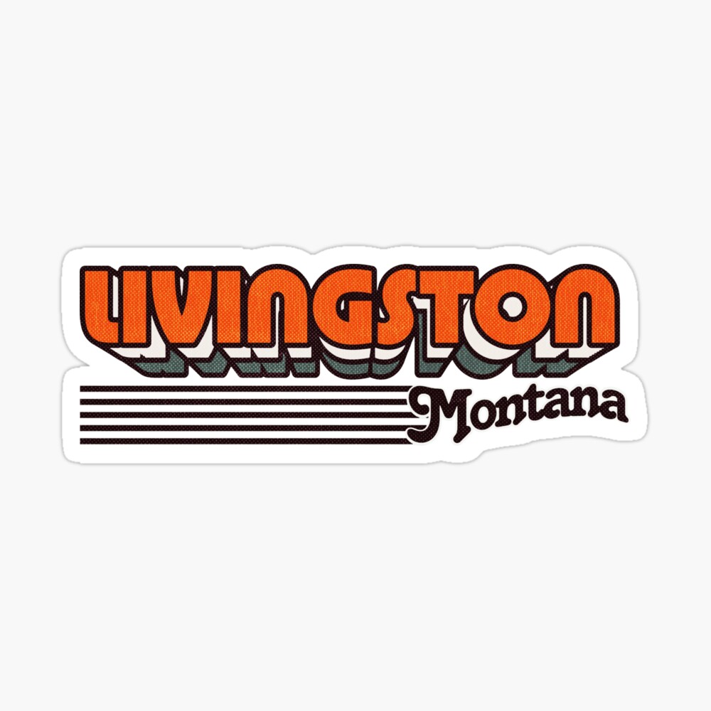 Livingston, Montana | Retro Stripes Sticker