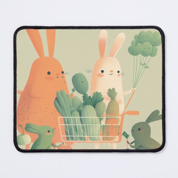 Item preview, Cute Bunny Shopping Cart Illustration designed and sold by MysticByDesign.