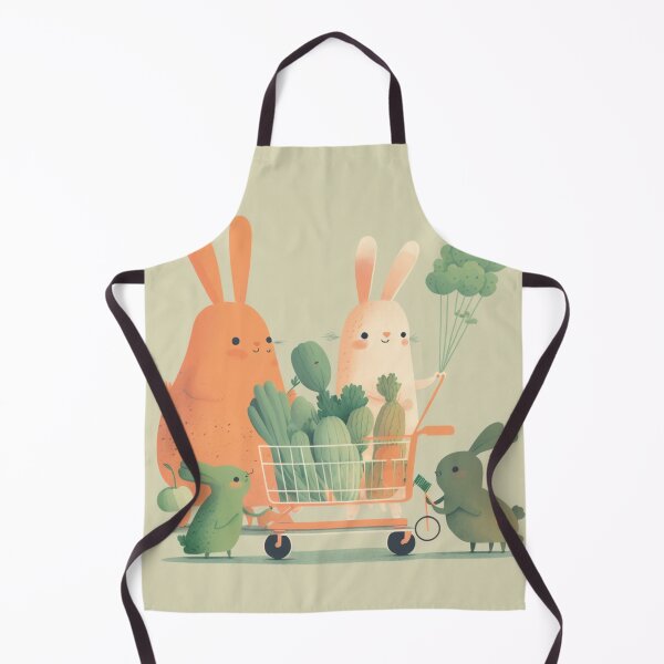 Item preview, Cute Bunny Shopping Cart Illustration designed and sold by MysticByDesign.
