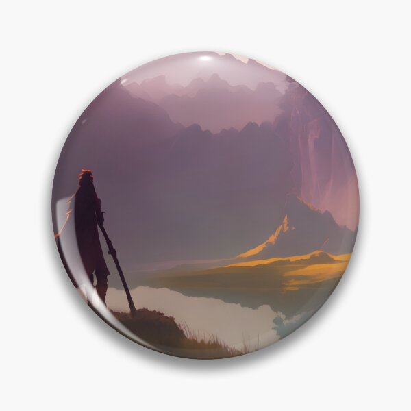 Item preview, Adventurer gazing over a mountain lake. designed and sold by MDArtdesigns.