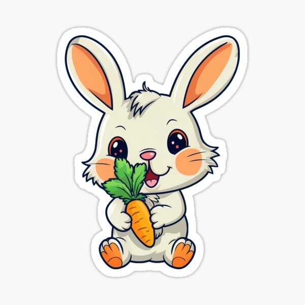 Item preview, Cute Bunny eating carrot designed and sold by World Of  Designs.
