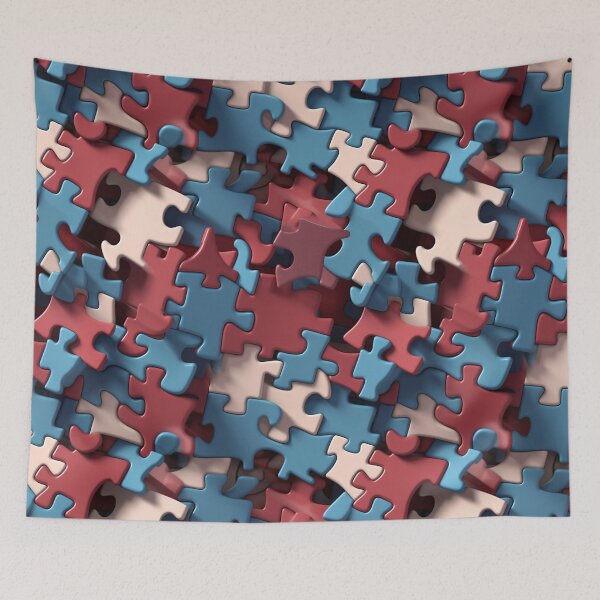 Item preview, colorful jigsaw puzzle pieces - Different pattern size? Email me -  designed and sold by Picture-Art.