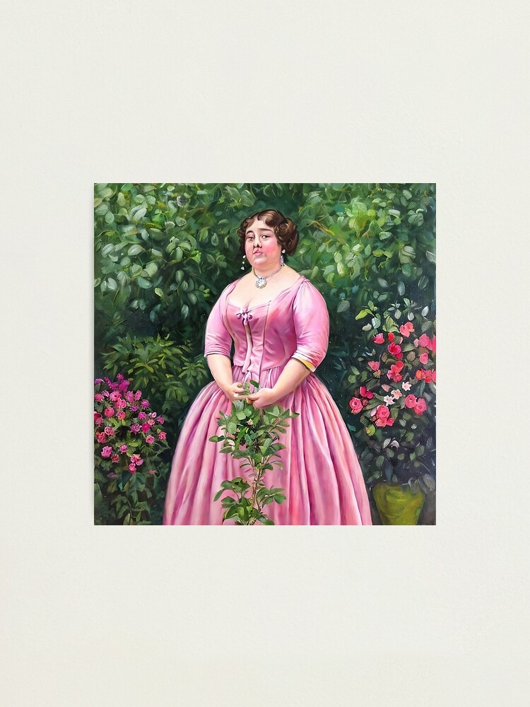 The Fat Lady Portrait, a very fat woman wearing a pink silk dress"  Photographic Print for Sale by ArtCounts | Redbubble