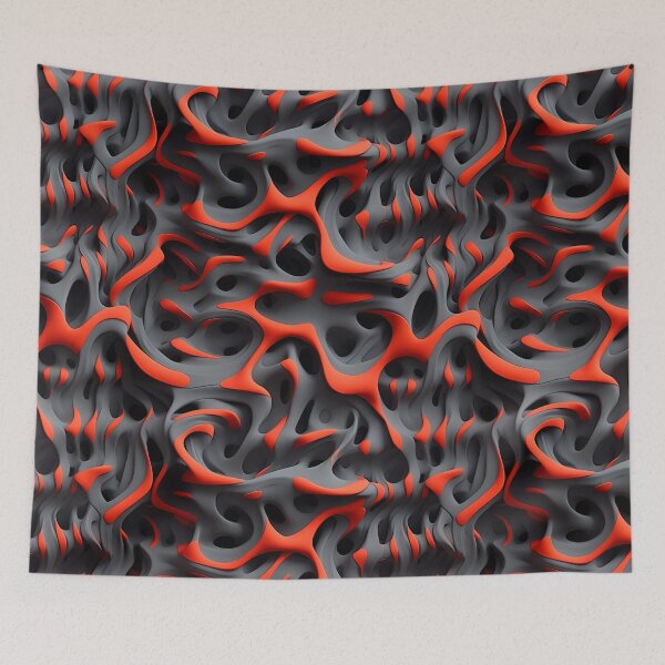 Item preview, abstract wavy elements in gray and orange color - Different pattern size? Email me -  designed and sold by Picture-Art.